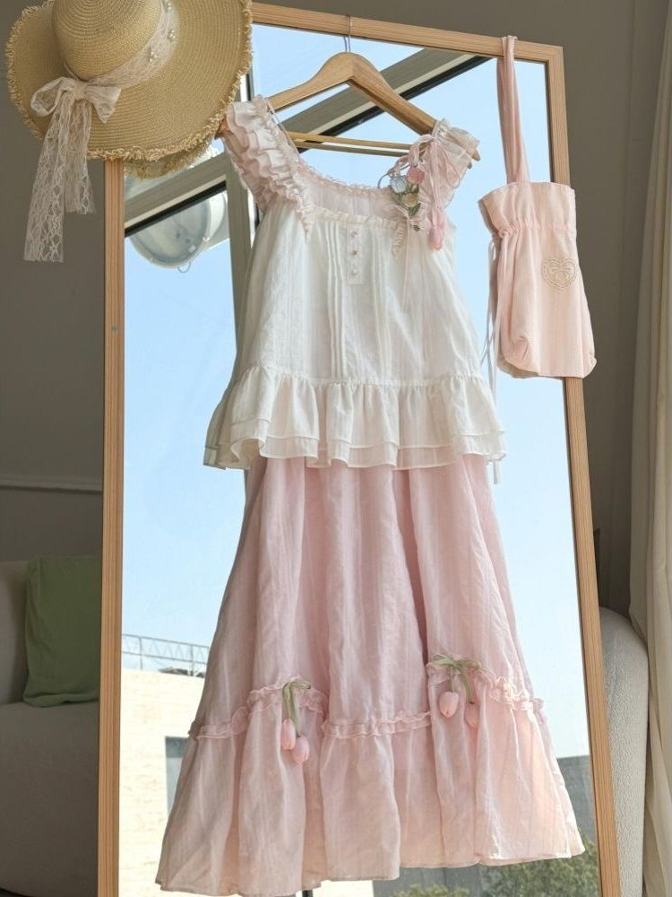 Cami Top Lace - Милый комплект из двух предметов с