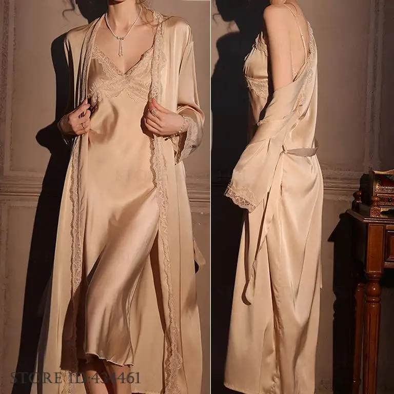 Женский длинный халат, комплек – обзор и цена Robe Silk Women