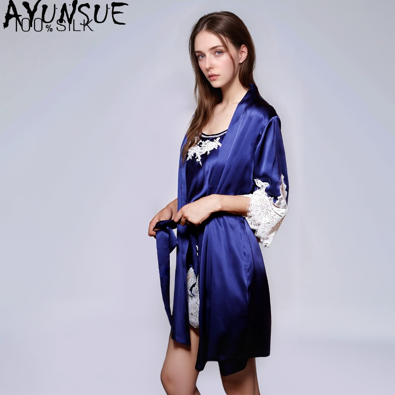 AYUNSUE 100% натуральный шелко – обзор и цена Robe Silk Women
